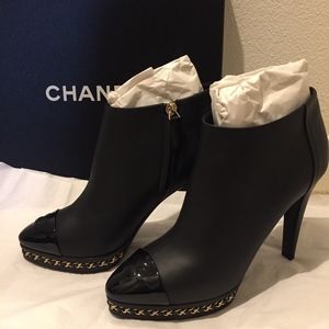 Authentic Chanel Woman's Short Boot Size 38, 100mm